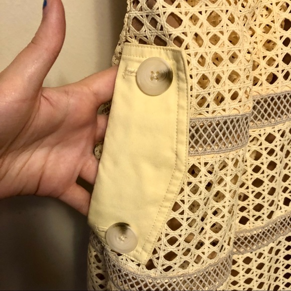 Self Portrait Crosshatch Paneled Mini Dress Yellow - Picture 5 of 9